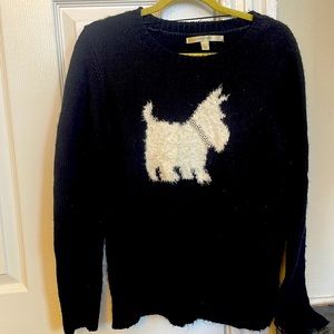Lauren Conrad black and white simple knitted sweater! Perfect for dog lovers :)